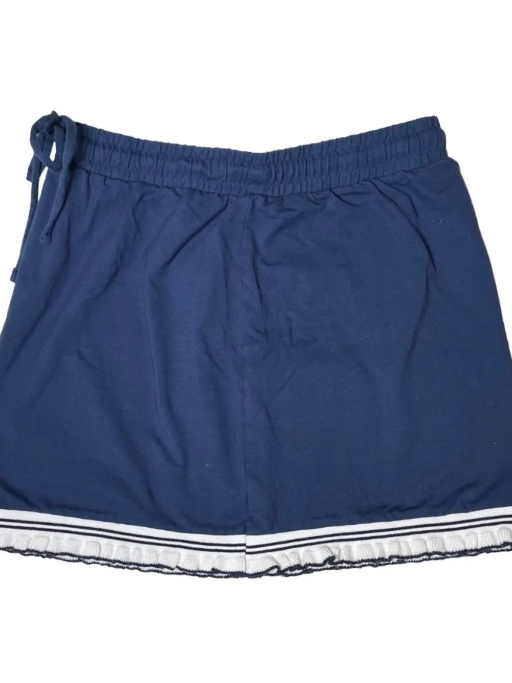 Lulus Sweet Score Navy Blue Ruffled Drawstring Mini Skirt - Size M